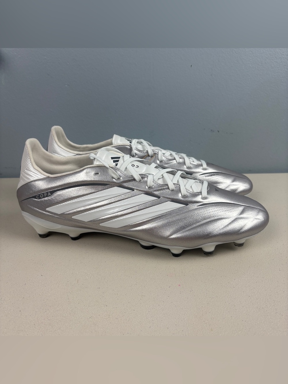 Adidas Copa Pure IV Pro Firm Ground FG Soccer Cleats Silver JQ0423 Men Size 10.5